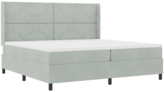 vidaXL Boxspringbett mit Kopfteil Hellgrau 200 x 200 cm Samt 3342080
