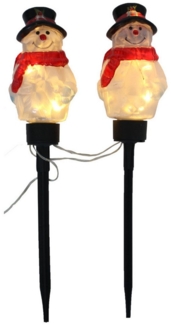 abc HOME Gartenstecker Schneemänner, LED, 2er Set, elektrisch, 43 cm (2-St)