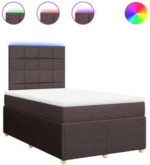 vidaXL Boxspringbett mit Matratze Dunkelbraun 120x190 cm Stoff 3294298