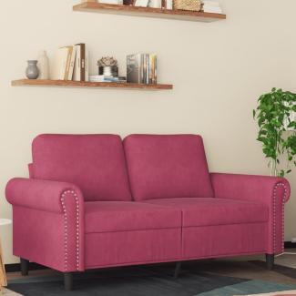 vidaXL 2-Sitzer-Sofa Weinrot 120 cm Samt 359523