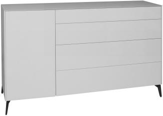 Kommode Elfi 169x42x104 Hochglanz Kreidegrau/Glas Kreidegrau 14801-mf