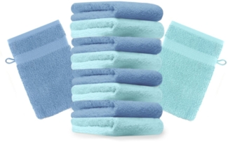 Betz Waschhandschuh 10 Stück Premium 16x21 cm Farbe türkis und hellblau, (Set, 10-St)