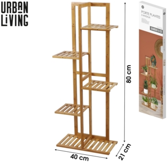 Urban Living Bambou&Co. Blumenregal Pflanzenregal 40 x 21 x H80cm 31378