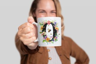 WS-Trend Tasse Name A bis Z und 0 bis 9 Blumen Bienen Kaffeetasse Teetasse Geschenk, Keramik