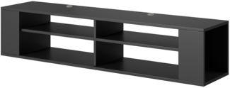Selsey 'Wall' TV-Schrank mit 4 Fächern, Schwarz, 140 cm