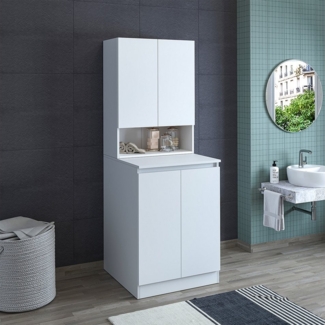 Roomart Waschmaschinenumbauschrank MK3-UM2-UM01 (Waschmaschinenschrank Badregal Badschrank Waschturm)