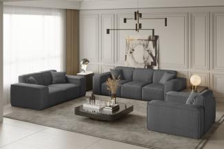 Sofaset Designersofa CELES 3-2-1 in Stoff Scala Grau