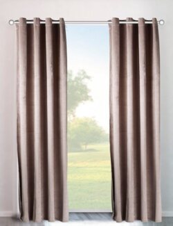 my home Vorhang Velvet Uni (2 St), Ösen, blickdicht, Polyester, Blickdichter Samt, 2-er Set, edel, Gardine, multifunktional