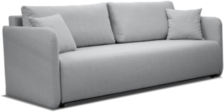 Selsey 'Anvio' Sofa mit Schlaffunktion und Stauraum, hellgrau, ca. 88 x 220 x 100 cm