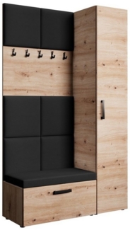 Beautysofa Garderobenschrank mit schmalem eintürigen Kleiderschrank mit Kleiderstange MARGARET I+IV (in 2 Breiten zur Auswahl) mit schmalem 1-türigen Kleiderschrank