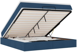 vidaXL Ottoman-Bett mit Matratze Blau 180x200 cm Stoff 3311133