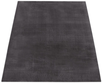 KADIMA DESIGN Teppich waschbar Unifarben Wohnzimmer schmutzabweisend Teppich Kurzflor, Rund, Höhe: 14 mm, Florhöhe: 10 mm, Polyester, Rund, 80D, Anthrazit