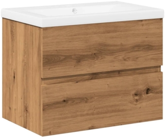 vidaXL Waschbeckenunterschrank mit Einbaubecken Artisan-Eiche 3328922
