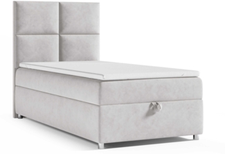 Best for Home Boxspringbett K2 SINGLE mit Bettkasten mit Lieferung (Silber 90x200)