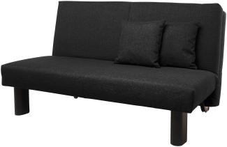 Faltsofa Kalomira Bezug Flachgewebe Metall schwarz / schwarz 21504