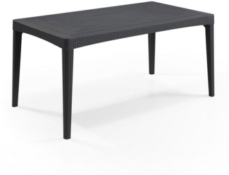 Allibert Girona Tisch Anthrazit - wetterfest, Garten, Outdoor
