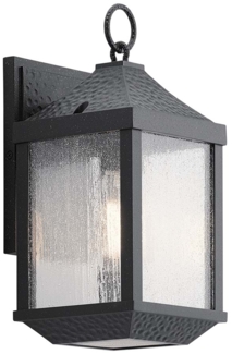 Außenleuchte, Wandlampe, ALU Glas, Schwarz, H 34,3 cm