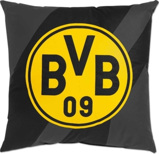 BVB MERCHANDISING Dekokissen BVB Kissen Logo grau / schwarz