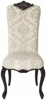 Casa Padrino Luxus Barock Esszimmer Stuhl Hellgrau / Schwarz H. 120 cm - Barock Möbel