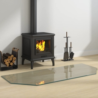 vidaXL Kaminofen Glasplatte Sechseck 120x50 cm 324137