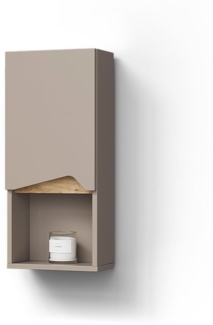 Livinity® Hängeschrank Timavo, Greige/Greige, 30 x 67 cm mit Tür und offenem Fach