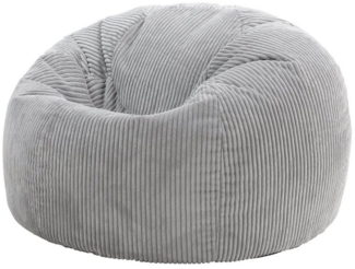icon Kingston Großer Sitzsack, Jumbo Cord Sitzsack, Dawn Grey, Sitzsack für Erwachsene mit Füllung inklusive, Bequemer Lounging Chair für jedes Alter