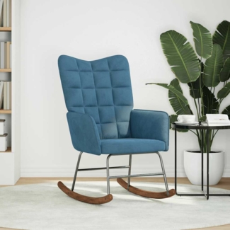 vidaXL Schaukelstuhl Blau Samt 4016842