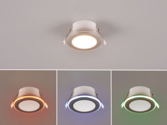 LED Einbaustrahler ARGUS Chrom mit Fernbedienung dimmbar & RGBW, Ø 8cm