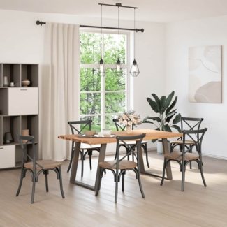 vidaXL Esstisch mit Baumkanten 180x100x74 cm Massivholz Eiche Rechteck 3304476