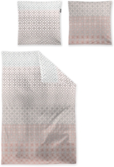 Irisette Easy Soft-Seersucker Bettwäsche 155x220 Kreise hellblau koralle 8614-50