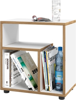 VCM Beistelltisch & Couchtisch Zeito 920787 Weiß / Honig-Eiche H. 55 x B. 50 x T. 30 cm