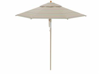 Kleiner Sonnenschirm Ø 210 cm Klassiker Multicolor mini, mit Flaschenzug und Kni...