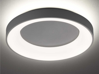 LED Deckenleuchte, Metall, dunkelgrau, Backlight, dimmbar