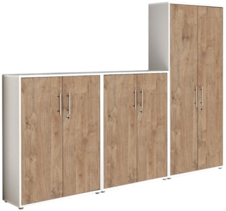 moebel-dich-auf Aktenschrank OFFICE EDITION (Set 53, 2x Aktenschrank niedrig + 1x Aktenschrank hoch) abschließbar, Metallgriffe