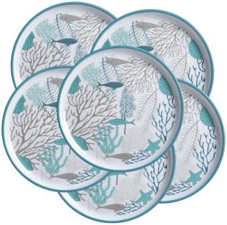 Essteller, Melamin, flach groß, 25cm, Coastal - Serie 6er Set