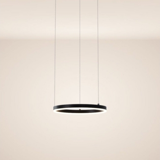 s.luce Pendelleuchte LED Pendelleuchte Ring 40 direkt oder indirekt 5m Abhängung Schwarz, Warmweiß