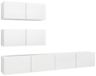 vidaXL 4-tlg. TV-Schrank-Set Weiß Spanplatte [3078711]