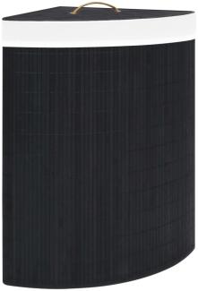 vidaXL Eck-Wäschekorb Bambus Schwarz 60 L 320762
