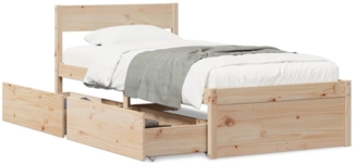 vidaXL Massivholzbett ohne Matratze 90x200 Kiefernholz 846792