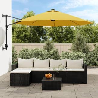 vidaXL Wand-Sonnenschirm Gelb 290 cm 362892