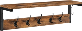Wandgarderobe Haken Ablage Vintage-Stil Wandmontage 70x15x25 cm Dunkelbraun