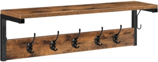Wandgarderobe Haken Ablage Vintage-Stil Wandmontage 70x15x25 cm Dunkelbraun
