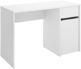 Dmora Schreibtisch Aischa, Mehrzweckschreibtisch, Bürotisch für PC, Eckschreibtisch, 110x50 h74 cm, Weiß