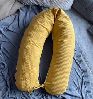 Loolay Stillkissen WAFFELPIQUE/ GLATT Schwangerschaftskissen Seitenschläferkissen Kissen, Baumwolle M/ L u. L/ XL Kissen + Waffelstoff BEZUG abnehmbar Reißverschluss, 170 und 190 cm Lagerungskissen Geschenk GRAU MINZE ROSA GELB, 100% Europäische PREMIU...