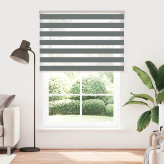 vidaXL Zebrarollo Dunkelgrau 155x200 cm Stoffbreite 150,9 cm Polyester 4014168