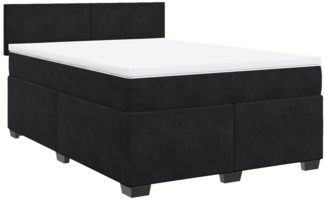 vidaXL Boxspringbett mit Matratze Schwarz 140x190 cm Samt 3286302