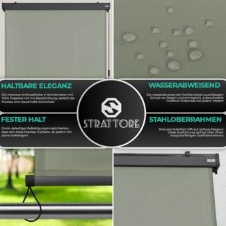 Strattore Ausziehbare Senkrechtmarkise / Vertikalmarkise 160 x 250 cm - Matcha Grün