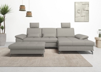 Places of Style Ecksofa Costello L-Form, B: 301 cm mit Sitztiefen-, Armteilverstellung &, 3 Nierenkissen, optional Bettfunktion & Bettkasten