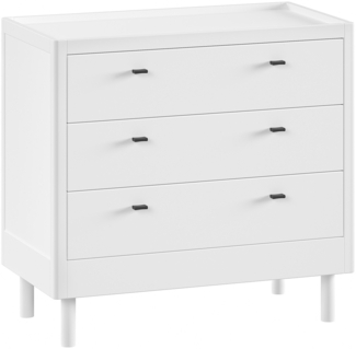 Schubkastenkommode >Buche Massiv< in weiß lackiert - 100 x 95 x 55 (BxHxT)