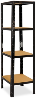 shelfplaza BLACK 180 x 60 x 60 cm Schwerlastregal in schwarz mit 4 Böden und 175 kg Traglast pro Boden